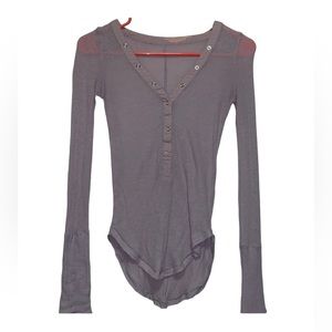 URBAN OUTFITTERS Lavender Button-Down Tight Long Sleeve Top